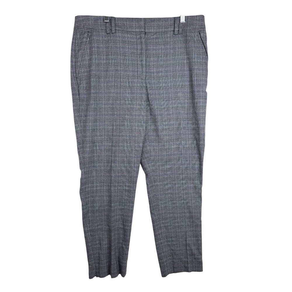White House Black Market The Slim Ankle Pants Size 12 Womens Gray Plaid Purple